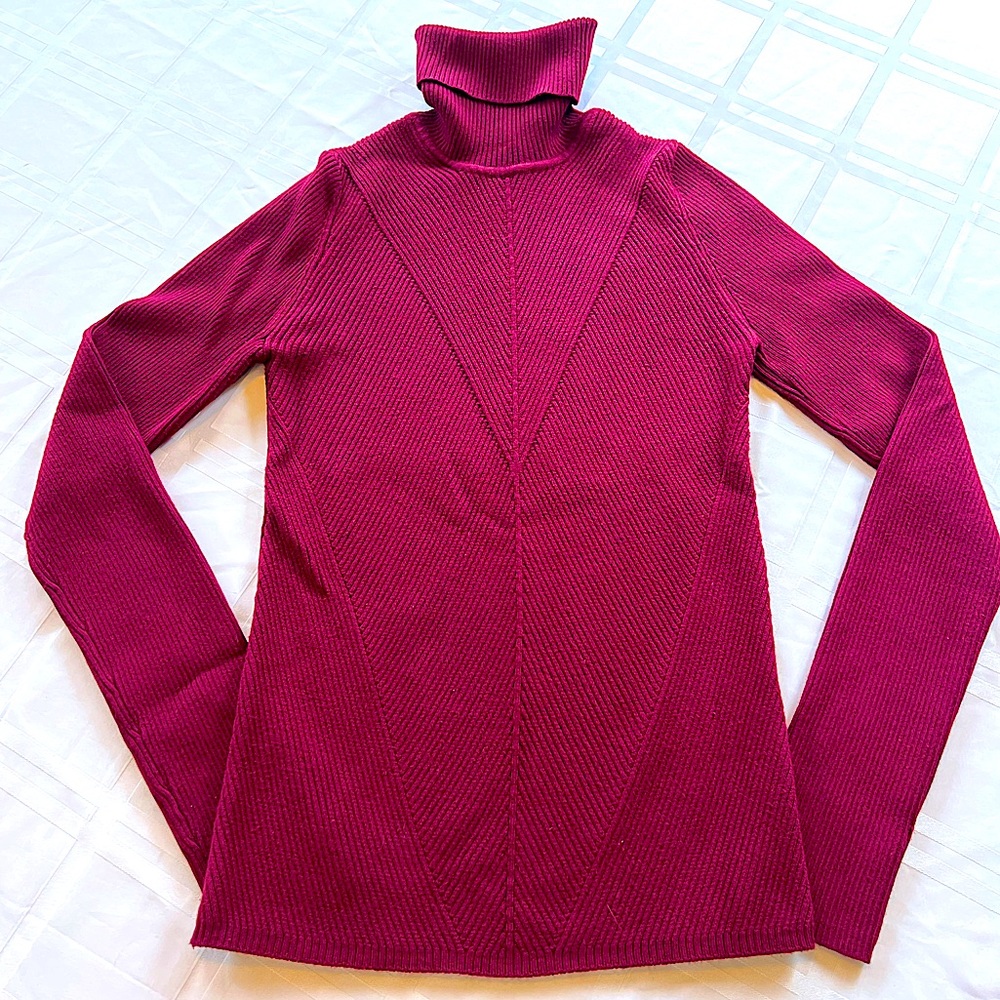 ☎️ Zara Ribbed Turtleneck Sweater diamond weave argyle pattern holiday Christmas
